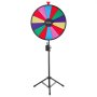VEVOR 610 mm Spinning Prize Wheel, 14 Slots Spinning Wheel with Tripod, Adjustable Height Win Fortune Roulette with a Dry Erase and 2 Markers, 6 Colors, Easy Assembly, for Party Pub Trade Show Carnival