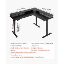 VEVOR L Shaped Desk Electric Adjustable Height Corner Gaming Desk with Drawers