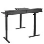 VEVOR L Shaped Desk, Electric Adjustable Height Corner Gaming Desk with CPU Stand, Dual Hooks and Fabric Drawers, L-Shaped Computer Table with Light Strip for Home Office, Easy to Assemble, Black