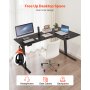 VEVOR L Shaped Desk Electric Adjustable Height Corner Gaming Desk with 2 Hooks
