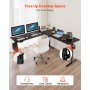 VEVOR L Shaped Desk Electric Adjustable Height Corner Home Gaming Desk Black