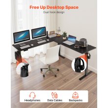 VEVOR L Shaped Desk Electric Adjustable Height Corner Home Gaming Desk Black