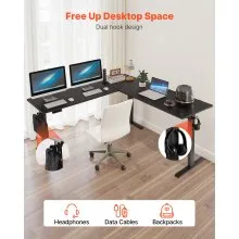 VEVOR L Shaped Desk Electric Adjustable Height Corner Home Gaming Desk Black