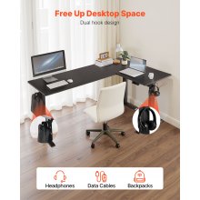 VEVOR L Shaped Desk Electric Adjustable Height Corner Office Gaming Desk Black