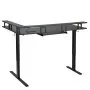 VEVOR L Shaped Desk, Electric Adjustable Height Corner Gaming Desk with Keyboard Tray and Dual Hooks, Heavy Duty L-Shaped Computer Table with Light Strip for Home Office, Easy to Assemble, Black