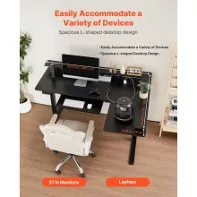VEVOR L Shaped Desk Electric Adjustable Height Corner Desk with Keyboard Tray
