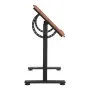 VEVOR Drafting Table, Adjustable 0°–90° Tilt Drawing Desk, Portable Artist Table with Black H-Frame and Brown Desktop, Wooden Painting Desk Craft Workstation for Reading, Writing, Crafting, Meeting