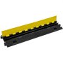VEVOR Cable Protector Ramp, 91.8x25x4.3 cm 2 Channel, 9979 kg/axle Capacity Heavy Duty TPU Wire Cord Cover Ramp Hose Protector Ramp Driveway, Traffic Speed Bump w/ TPR Flip-Open Top Cover, for Indoor & Outdoor