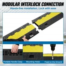 VEVOR 5PCs Cable Protector Ramp 2Channel 22000lbs Load TPU Wire Cable Cover Ramp