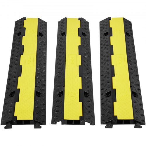 VEVOR 3 PCs Cable Protector Ramp 2 Channel 5443 kg Load Wire Cable Cover Ramp
