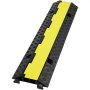Protector de cable de goma VEVOR de 5 piezas, canal doble, capacidad de carga de 12000 lb por eje, rampa de protección duradera para mangueras y cables para entradas de vehículos, con parte superior de fácil acceso y cinta de precaución de 50 pies para interiores y exteriores