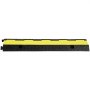 Protector de cable de goma VEVOR de 5 piezas, canal doble, capacidad de carga de 12000 lb por eje, rampa de protección duradera para mangueras y cables para entradas de vehículos, con parte superior de fácil acceso y cinta de precaución de 50 pies para interiores y exteriores