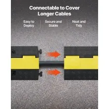 VEVOR Cable Protector Ramp Rubber Cord Cover 22000 lbs/axle Capacity 1 Channel