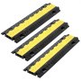 VEVOR Cable Protector Ramp, 9,979 kg/axle Capacity, 2 Channel Heavy Duty TPU Cord Hose Wire Cover, 31 x 28 mm Channel, Traffic Speed Bump with Flip-Open Top Cover, for Indoor & Outdoor Use, 3 Pack
