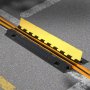 VEVOR Cable Protector Ramp, 22,000 lbs/axle Capacity, 2 Channel Heavy Duty TPU Cord Hose Wire Cover, 1.2 x 1.1 in Channel, Traffic Speed Bump with Flip-Open Top Cover, for Indoor Outdoor Use, 3 Pack
