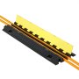 VEVOR Cable Protector Ramp, 22,000 lbs/axle Capacity, 2 Channel Heavy Duty TPU Cord Hose Wire Cover, 1.2 x 1.1 in Channel, Traffic Speed Bump with Flip-Open Top Cover, for Indoor Outdoor Use, 3 Pack