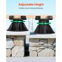8 Pcs Adjustable Deck Support Pedestal Deck Foundation Base Rising 3.54-4.65 in