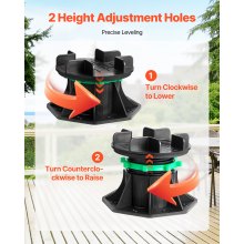 8 Pcs Adjustable Deck Support Pedestal Deck Foundation Base Rising 3.54-4.65 in