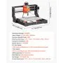 VEVOR 3018 CNC Router Machine, 60W Spindle, 3-Axis Wood Engraving Milling Machine, with 300 x 180 x 40 mm Working Area, Aluminum Alloy Structure, for Wood Acrylic Carving Cutting