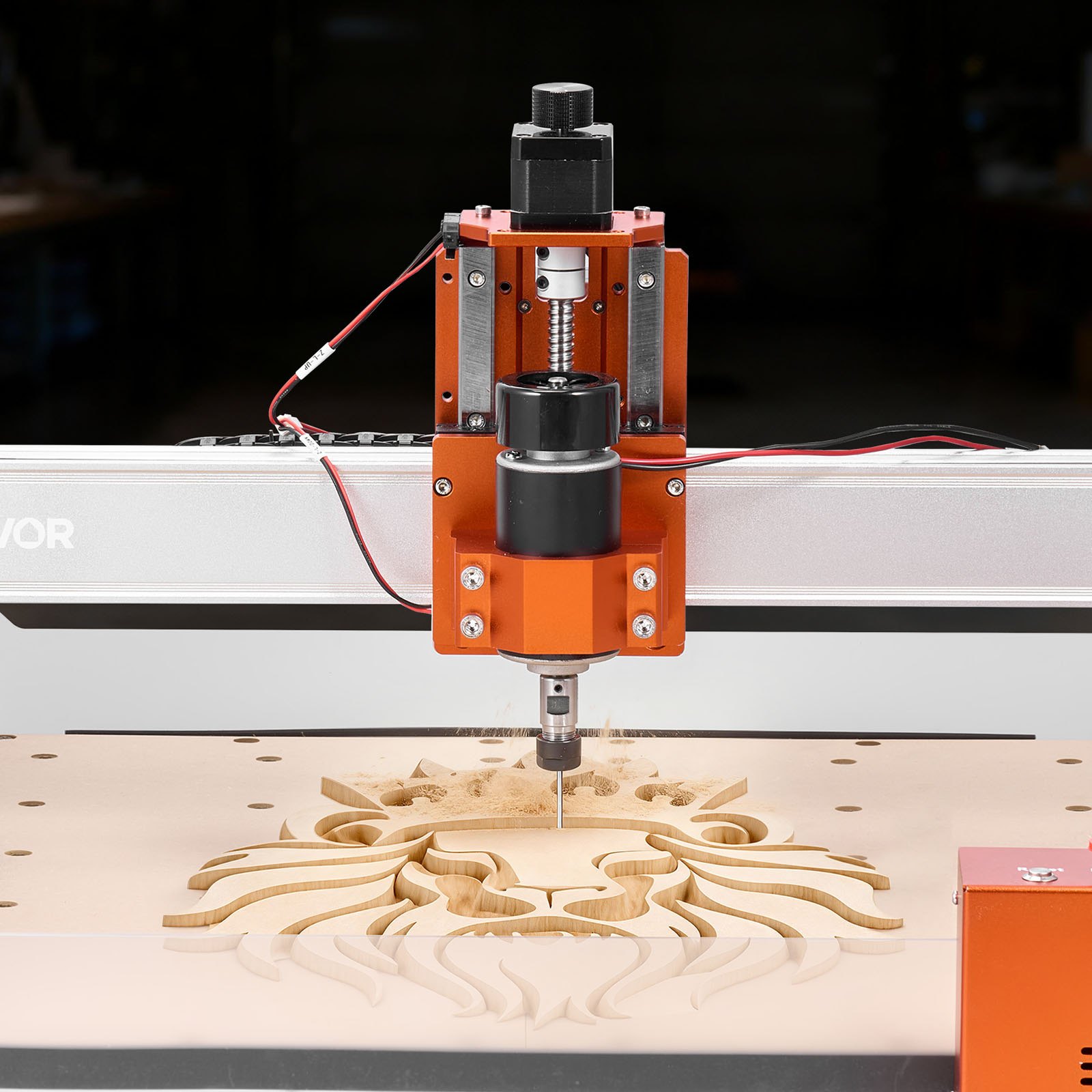 VEVOR CNC Router Machine, 100W Spindle, 3-Axis Wood Engraving Milling Machine, with 400 x 400 x 95 mm Working Area, Linear Rail, Aluminum Alloy Structure, for Wood Acrylic Plastic Carving Cutting