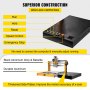 VEVOR CNC Router Machine, 3040 Engraver Milling Machine with Offline Controller Limit Switches Emergency-stop, DIY 3 Axes Cutting Kit for Wood Metal Acrylic MDF, 400 x 300 x 100 mm Large Working Area