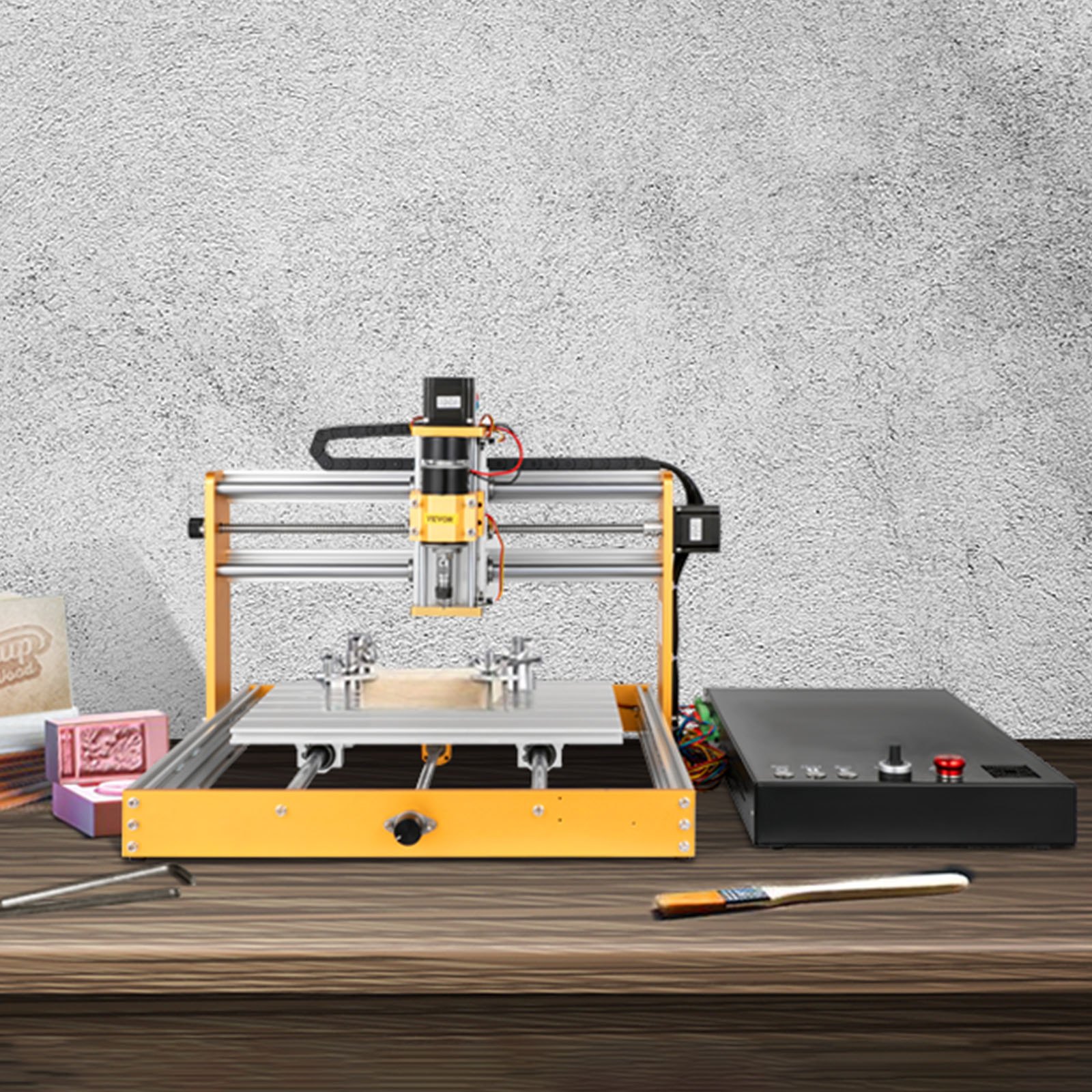 VEVOR CNC Router Machine, 3040 Engraver Milling Machine with Offline Controller Limit Switches Emergency-stop, DIY 3 Axes Cutting Kit for Wood Metal Acrylic MDF, 400 x 300 x 100 mm Large Working Area