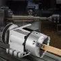 VEVOR Dividing Head, K11-100mm 3-Jaw Chuck, CNC Router Milling Machine Rotational Axis 4th Axis A Axis Indexing Head, 66 mm(2.6")/65 mm Center Height MT2 Tailstock 6:1 Gear Ratio, Universal for Engraving