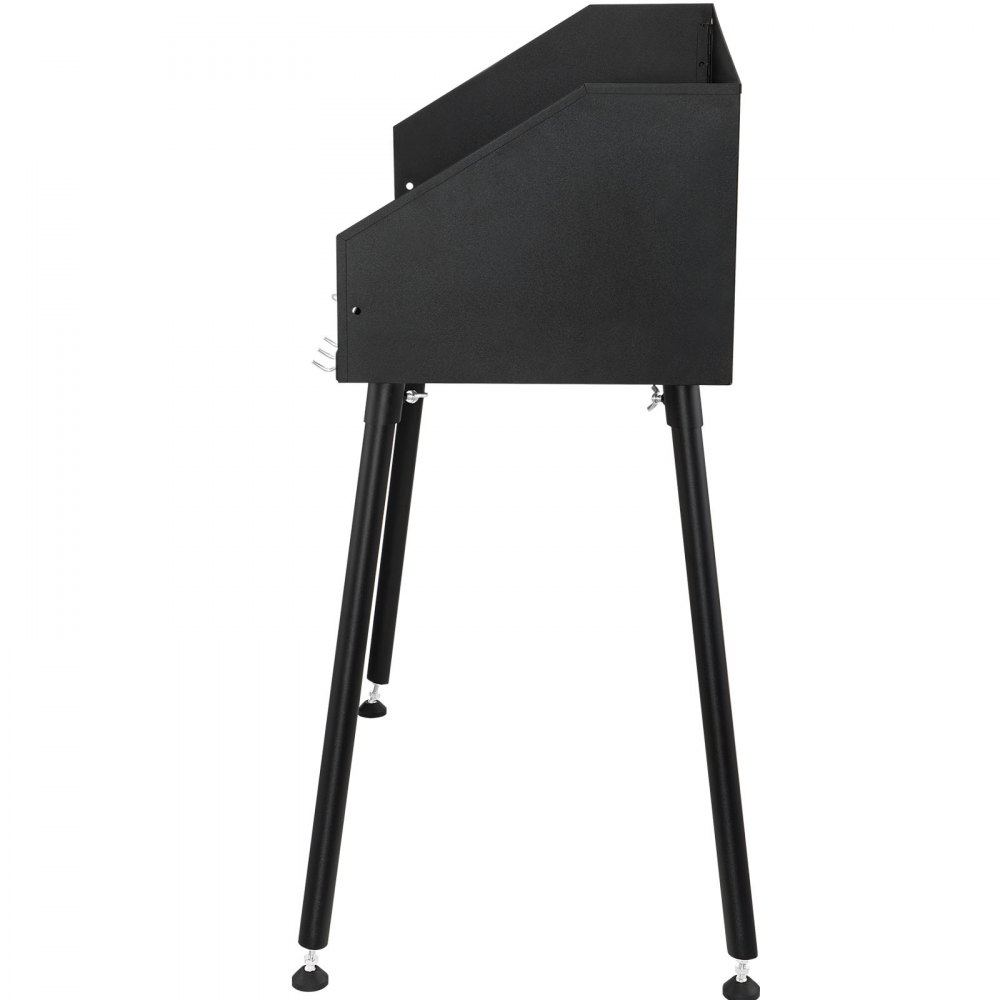 VEVOR Carbon Steel Camp Cooking Table 30 x 16 Inch with Three-Sided Windscreen and Legs for Outdoor Food Preparation and Dutch Oven