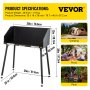 VEVOR Carbon Steel Camp Cooking Table 30 x 16 Inch with Three-Sided Windscreen and Legs for Outdoor Food Preparation and Dutch Oven