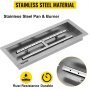 50X20cm Stainless Fire Pit Pan and Burner Outdoor Heating Fireplace Parts