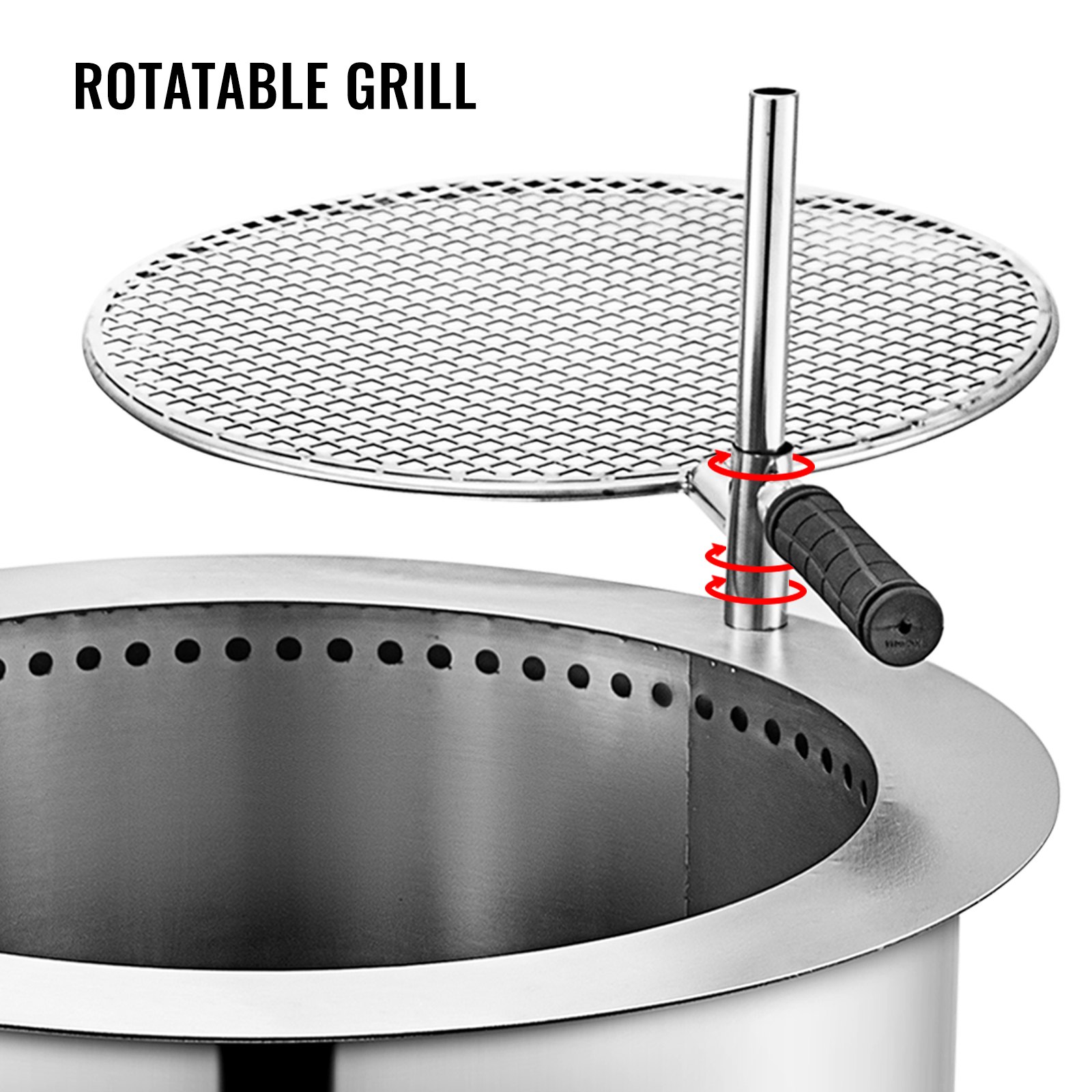 Quemador de Patio con fogón doble, parrilla de barbacoa, llama de leña redonda, sitio para acampar