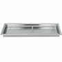 VEVOR fire pit pan in stainless steel finish with rectangular design.