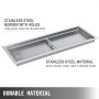 VEVOR fire pit pan with stainless steel burner, durable anti-rust, heat-resistant material.