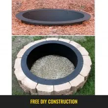 VEVOR Fire Pit Ring 36-Inch Outer/30-Inch Inner Diameter, Fire Pit Insert 3.0mm Thick Heavy Duty Solid Steel, Fire Pit Liner DIY Campfire Ring Above or In-Ground for Outdoor