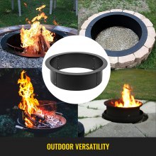 VEVOR Heavy Duty Fire Pit Ring/Liner DIY Q235 Steel 36 in Outside x 30 in Inside