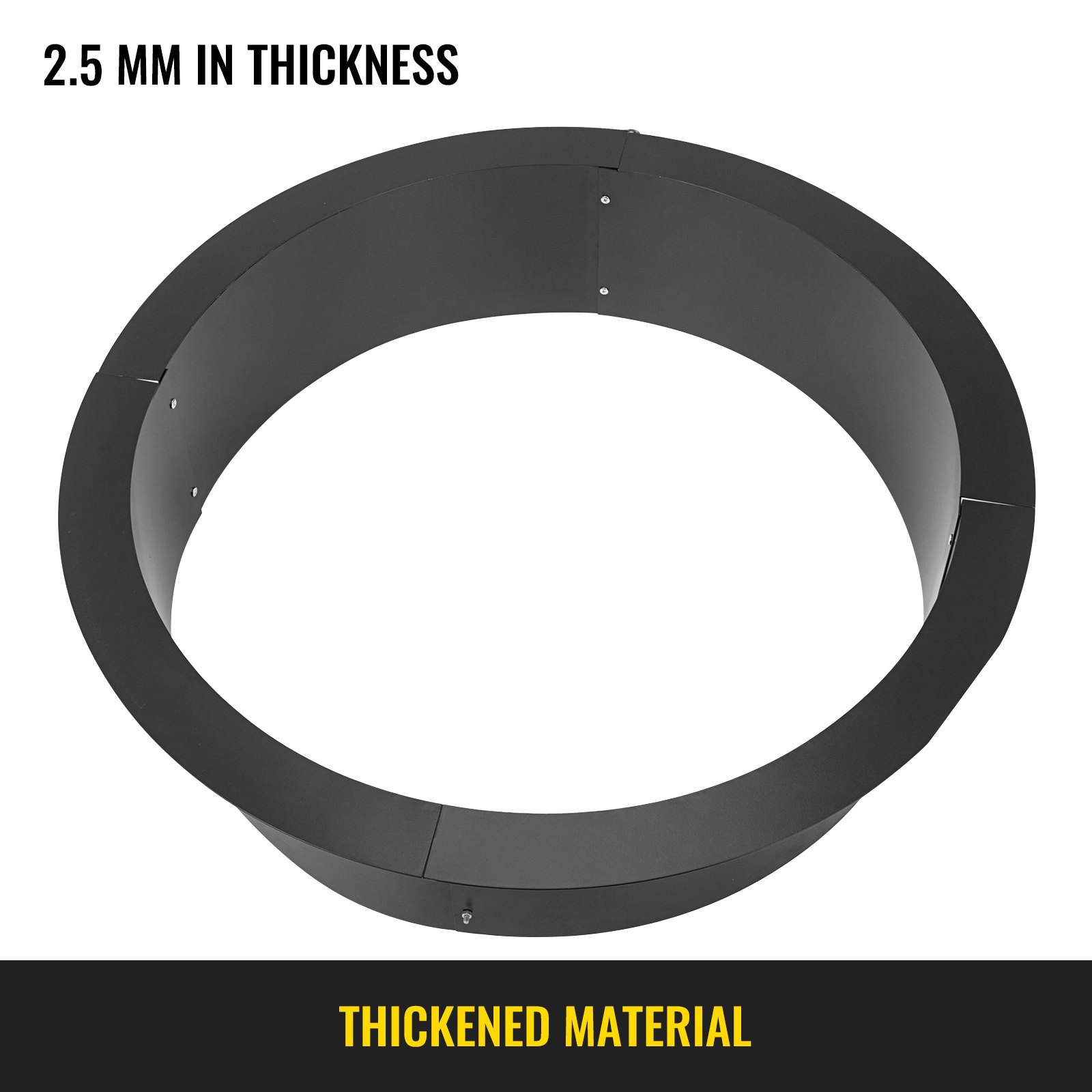 VEVOR Fire Pit Ring 36-Inch Outer/30-Inch Inner Diameter, Fire Pit Insert 3.0mm Thick Heavy Duty Solid Steel, Fire Pit Liner DIY Campfire Ring Above or In-Ground for Outdoor