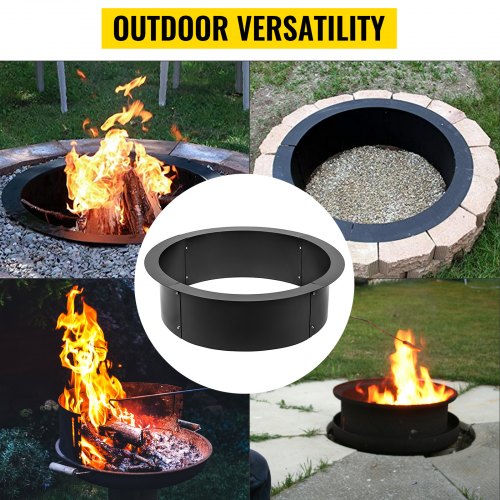 VEVOR 36 Inch Outside x 30Inch Inside Fire Pit Ring 3.0mm Thick Solid Steel VEVOR 36 Inch Outside x 30Inch Inside Fire Pit Ring 3.0mm Thick Solid Steel