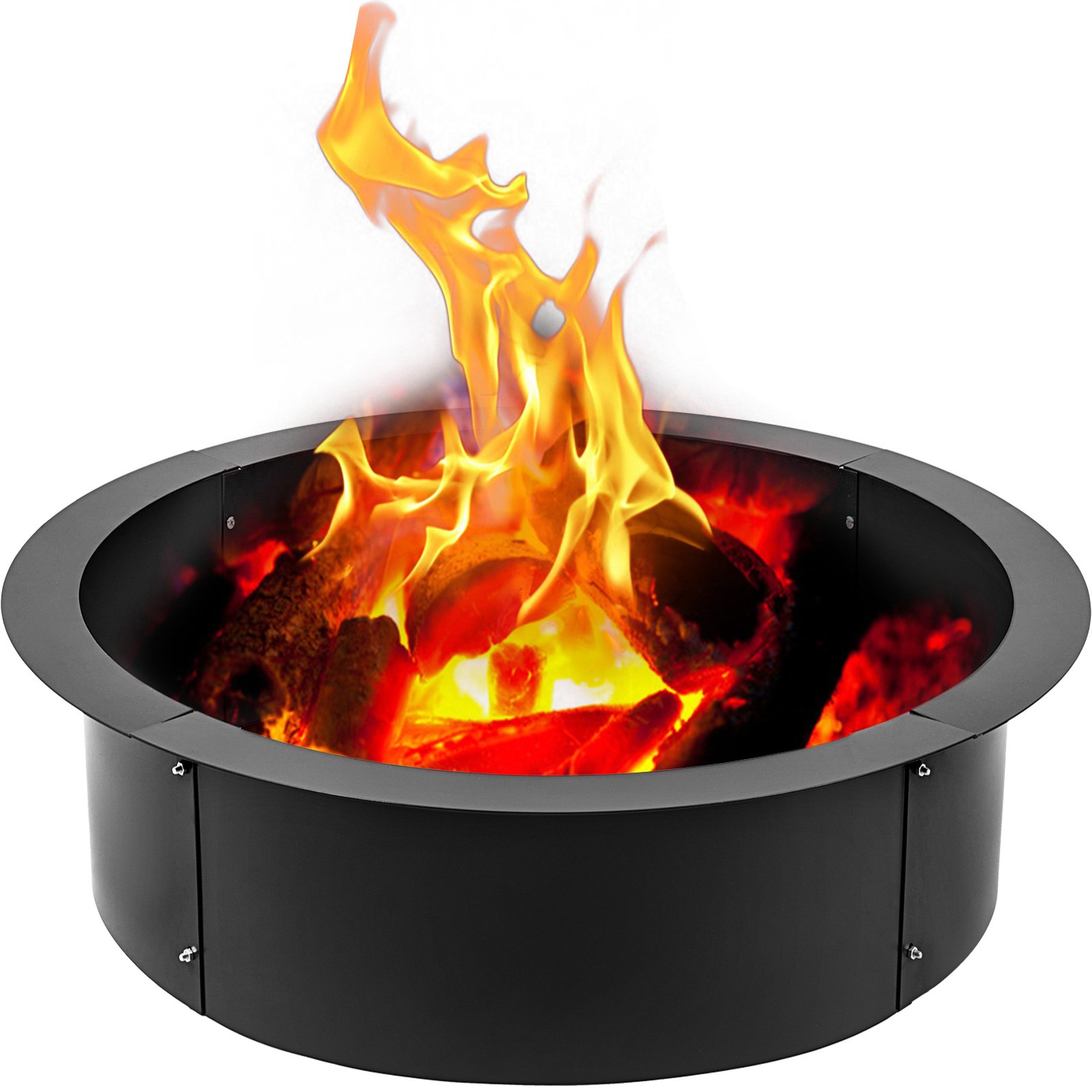 VEVOR Fire Pit Ring 45-Inch Outer/39-Inch Inner Diameter, 3.0mm Thick Heavy Duty Solid Steel, Fire Pit Liner DIY Campfire Ring Above or In-Ground for Outdoor