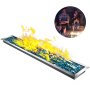 VEVOR Sartén para hoguera de 49 x 8 pulgadas, sartén y quemador de acero inoxidable con canal lineal, quemador integrado para hoguera, 90 K BTU