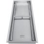 rectangular stainless steel VEVOR fire pit pan with dual gas burner tubes.