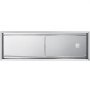 rectangular stainless steel VEVOR fire pit pan with square burner and ignition box.