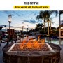 VEVOR Drop in Fire Pit Pan, 18" x 18" Square Fire Pit Burner, Stainless Steel Gas Fire Pan, Fire Pit Burner Pan w/ 1 Pack Volcanic Rock Fire Pit Insert w/ 90K BTU for Keeping Warm w/ Family & Friends