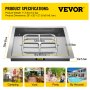 VEVOR Drop in Fire Pit Pan, 18" x 18" Square Fire Pit Burner, Stainless Steel Gas Fire Pan, Fire Pit Burner Pan w/ 1 Pack Volcanic Rock Fire Pit Insert w/ 90K BTU for Keeping Warm w/ Family & Friends