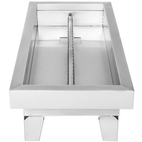 VEVOR Fire Pit Pan 24 X 10 Inch  9 LBS Natural Gas Fire Pit Burner  Stainless Steel Drop In Pan Linear Fire Pit Pan with Leg Rectangular Table Top Fire Pit Fire Bowl