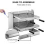 VEVOR Tuscan Fireplace Grill, Stainless Steel Santa Maria Grill, 17.7" x 15.7" x 17.3" Argentine Grill, Adjustable Tuscan Campfire Grill, Fireplace Cooking with Windshield for Indoor & Outdoor BBQ Use