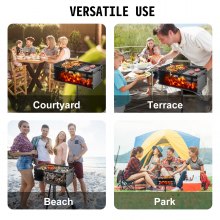 VEVOR Outdoor Park Style Grill 24 x 16 Inch Park Style Charcoal Grill Carbon Steel Park Style BBQ Grill Height 50-in Adjustable Charcoal Grill with Stainless Steel Grate Outdoor Park Grill