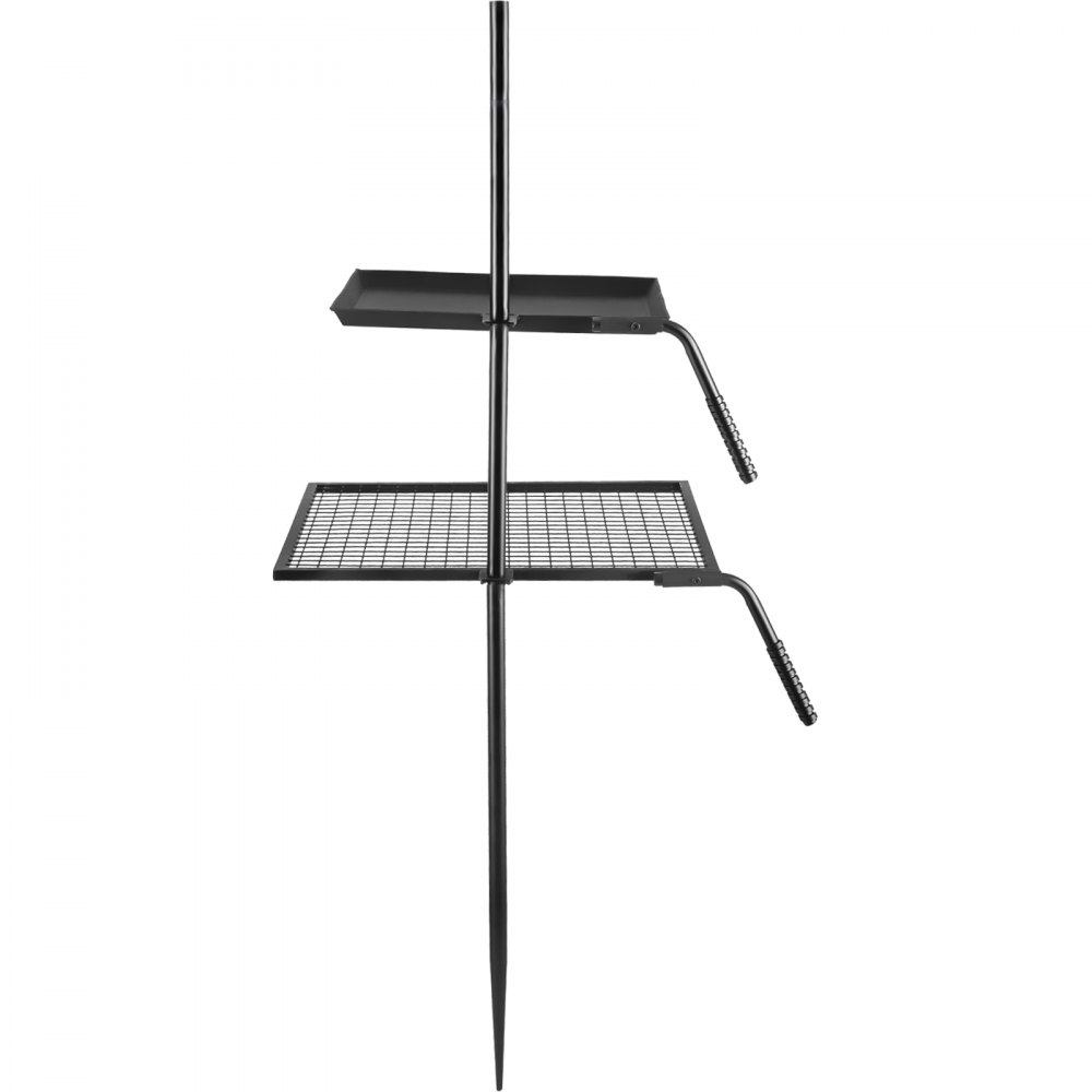 VEVOR Campfire Grill Grate,Double Layer Fire Pit Grill Grate Over Fire Pit,Three Section Height Adjustable Grill Grate for Outdoor Open Flame Cooking