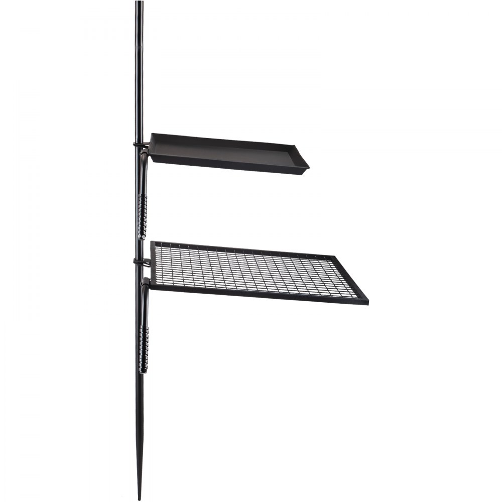 VEVOR Swivel Grill, Heavy Duty Steel Campfire Grill, Double Layer Open Fire Grill, 24" x 24" Campfire Swivel Grill with Heat Dissipation Handle, Campfire Grill Stake for Outdoor Open Flame Cooking