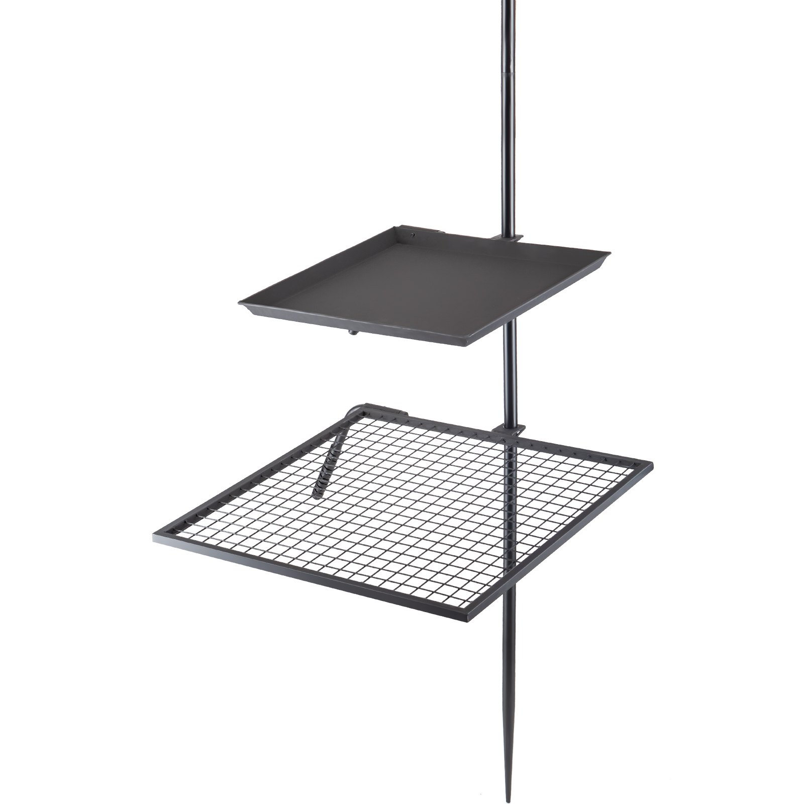 VEVOR Campfire Grill Grate,Double Layer Fire Pit Grill Grate Over Fire Pit,Three Section Height Adjustable Grill Grate for Outdoor Open Flame Cooking