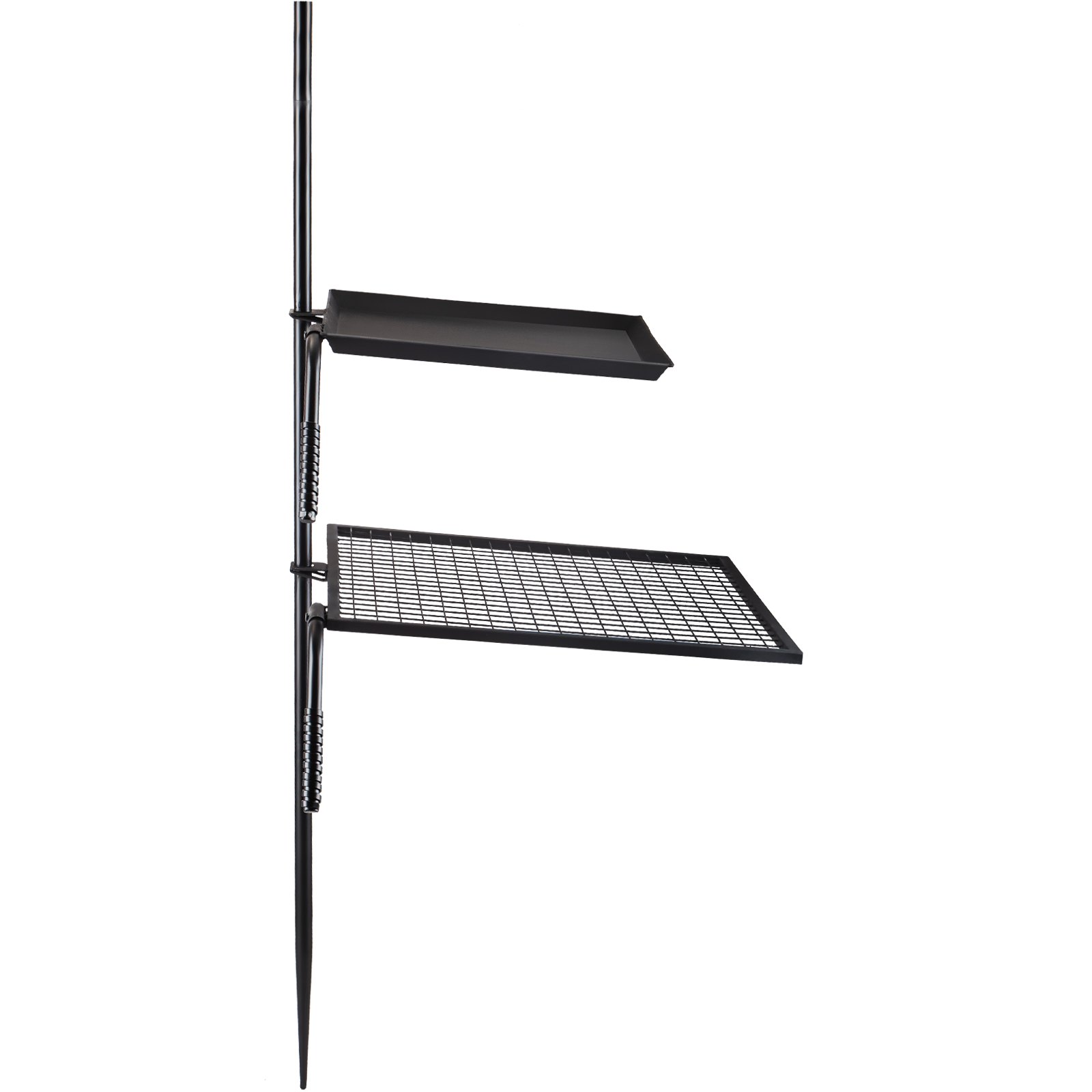 VEVOR Swivel Grill, Heavy Duty Steel Campfire Grill, Double Layer Open Fire Grill, 24" x 24" Campfire Swivel Grill with Heat Dissipation Handle, Campfire Grill Stake for Outdoor Open Flame Cooking